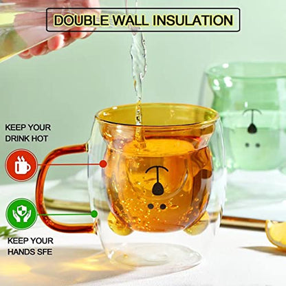 EMERGE Double Wall Transparent Tea Coffee bear Mug