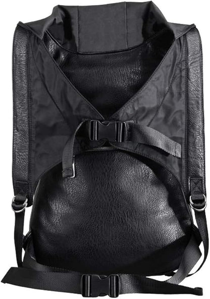 EMERGE 3D Skull Hoodie Leather Backpack Best For Biker - Black