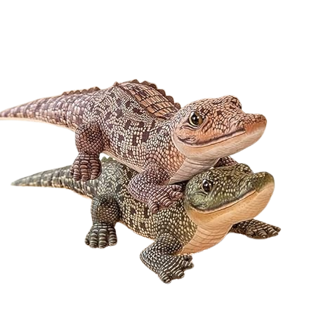 EMERGE Alligator Statue Crocodile Large Plush Pillow - Brown