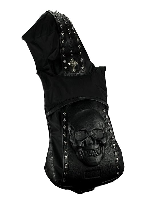 EMERGE 3D Skull Hoodie Leather Backpack Best For Biker - Black