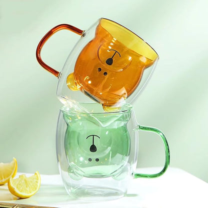 EMERGE Double Wall Transparent Tea Coffee bear Mug