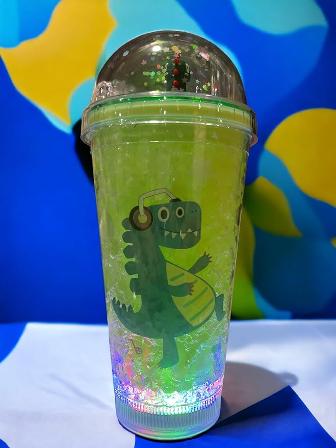 EMERGE Dinosaur LED Light Tumbler With Straw