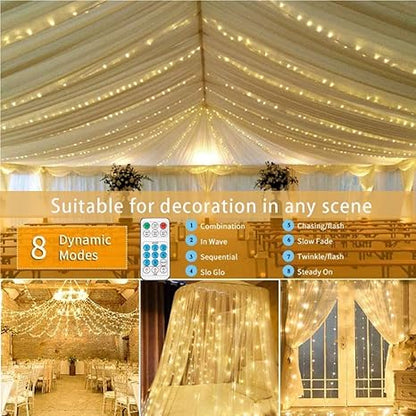 EMERGE Curtain Christmas Diwali Lights For Bedroom And Home Decor 300 LED