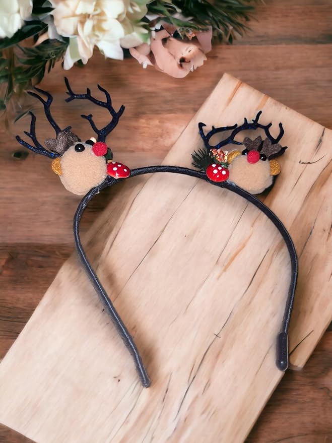 EMERGE Christmas Party Accessories Reindeer Antlers Headband Cute Hairband Pack Of 2