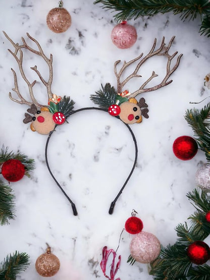 EMERGE Christmas Party Accessories Reindeer Antlers Headband Cute Hairband Pack Of 2