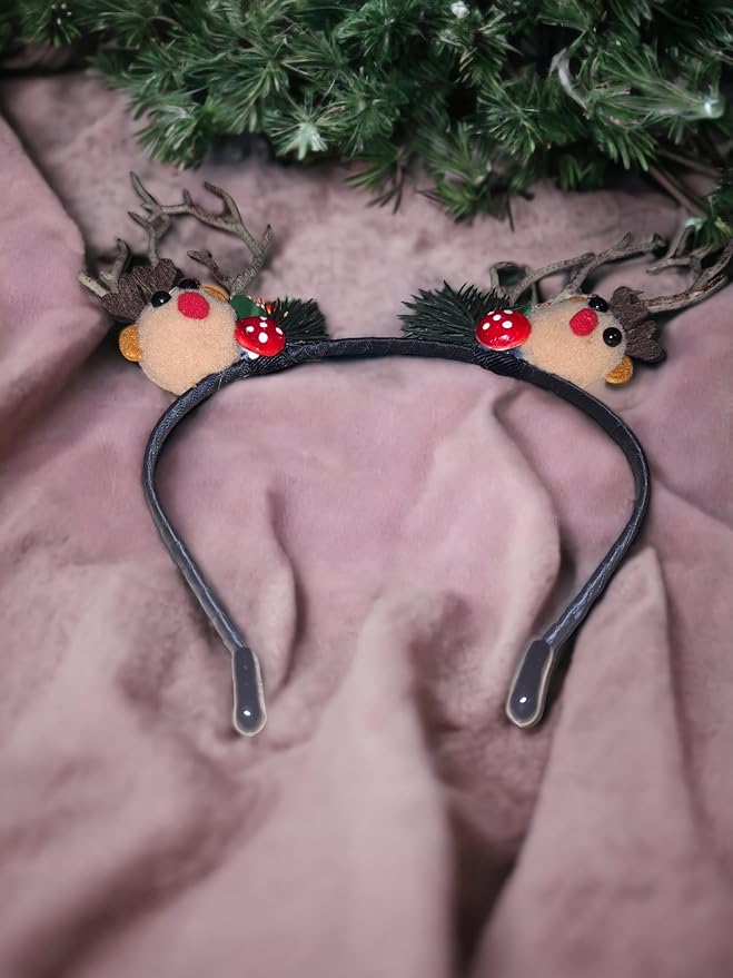 EMERGE Christmas Party Accessories Reindeer Antlers Headband Cute Hairband Pack Of 2