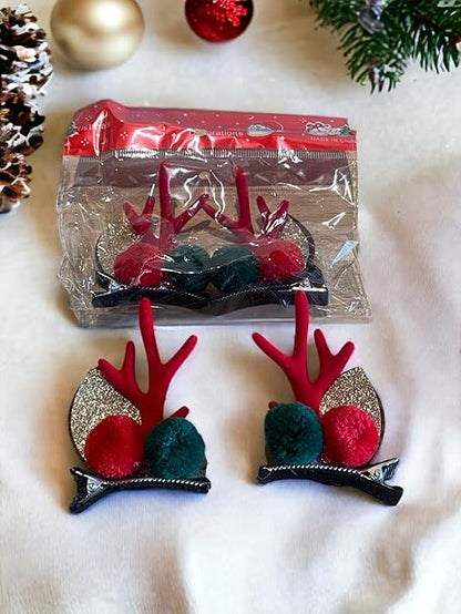 EMERGE Deer Antler Hair Clips Pack of 2 Christmas Party Accessories