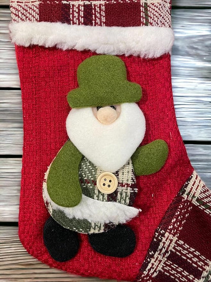 EMERGE Christmas Tree Xmas Hanging Decor Snowman Santa Stockings Pack of 3