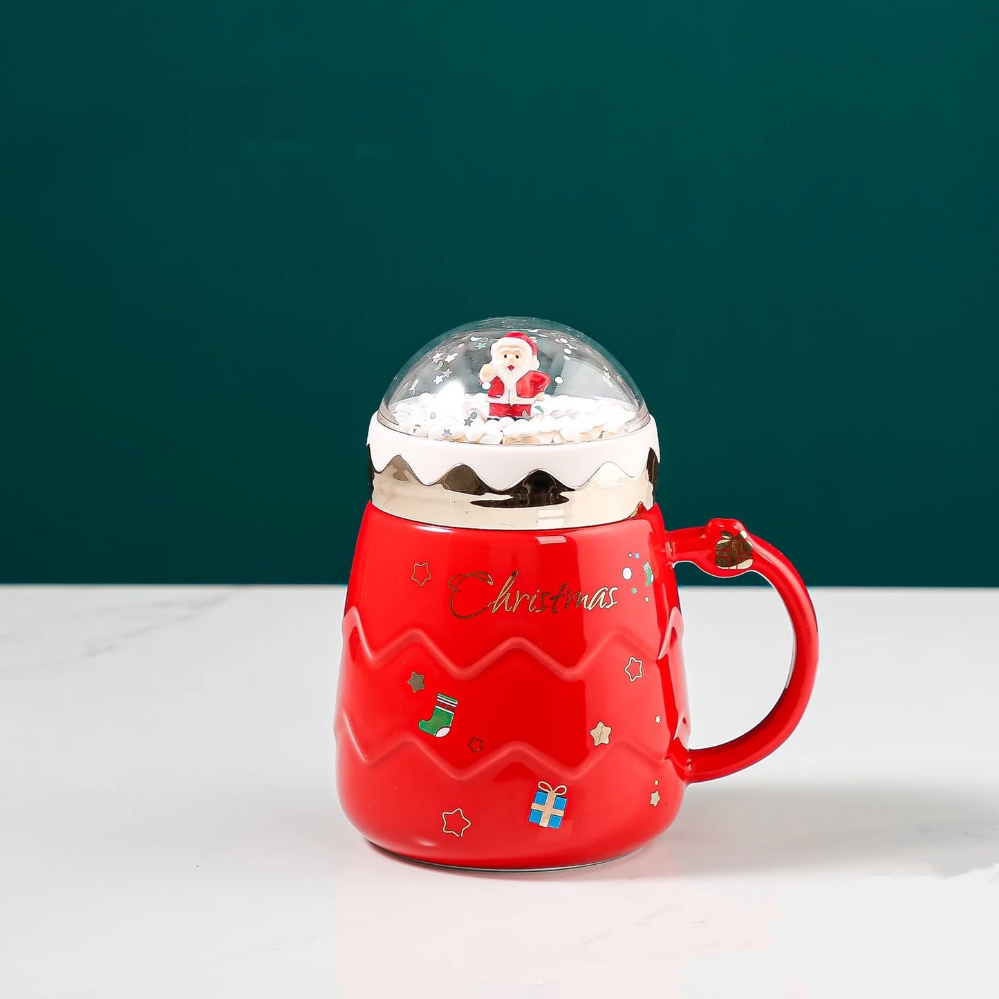 EMERGE Ceramic Christmas Santa Mug For Milk, Coffee, Hot Chocolate, Christmas Gift - 500ML