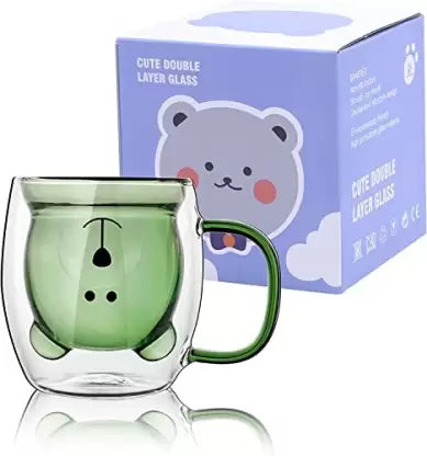 EMERGE Double Wall Transparent Tea Coffee bear Mug