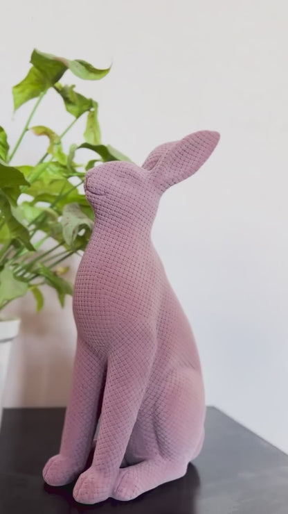 EMERGE Colored Flocking Rabbit Sculpture