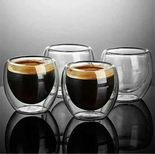 EMERGE Double Wall Coffee Mugs Set Of 6 - 80ML