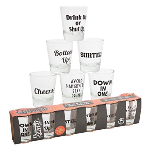 EMERGE Set of 6 Slogan Shot Glass-Each 30 ML