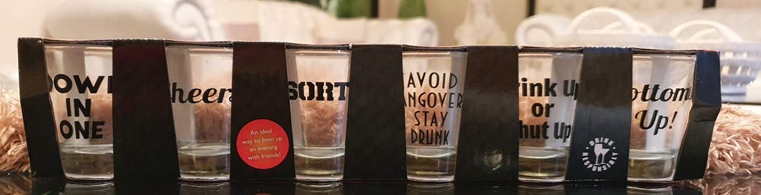 EMERGE Set of 6 Slogan Shot Glass-Each 30 ML