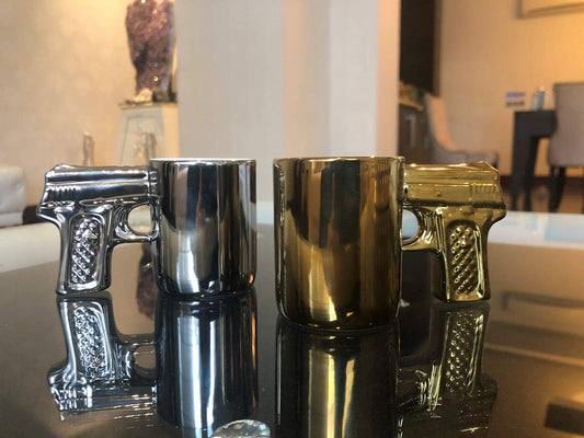 Emerge Gun Mug (Silver and Golden)